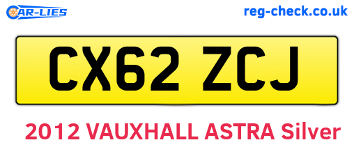 CX62ZCJ are the vehicle registration plates.