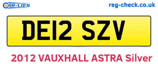 DE12SZV are the vehicle registration plates.