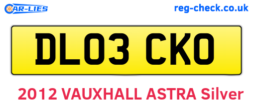 DL03CKO are the vehicle registration plates.