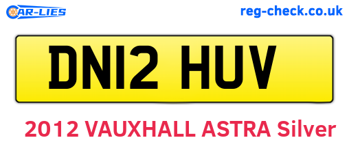DN12HUV are the vehicle registration plates.