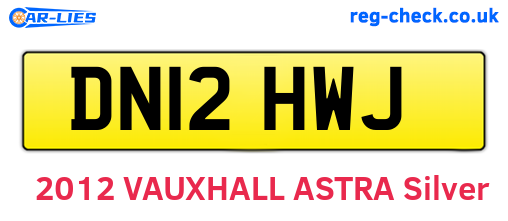DN12HWJ are the vehicle registration plates.