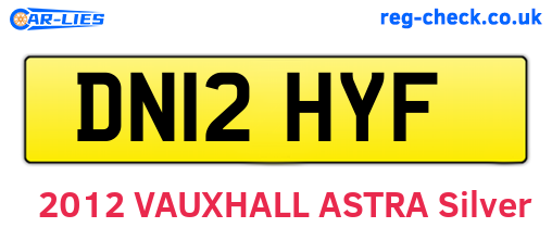 DN12HYF are the vehicle registration plates.