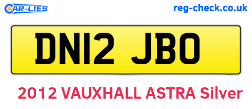 DN12JBO are the vehicle registration plates.