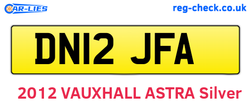 DN12JFA are the vehicle registration plates.