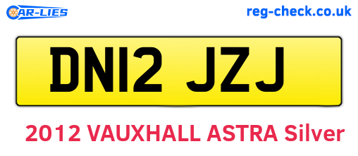 DN12JZJ are the vehicle registration plates.