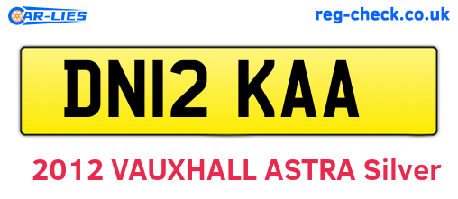 DN12KAA are the vehicle registration plates.