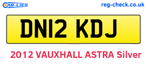 DN12KDJ are the vehicle registration plates.