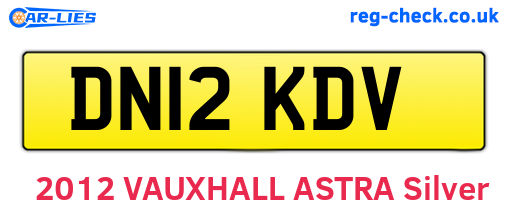 DN12KDV are the vehicle registration plates.