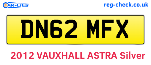 DN62MFX are the vehicle registration plates.