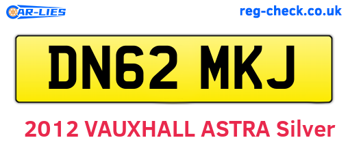 DN62MKJ are the vehicle registration plates.