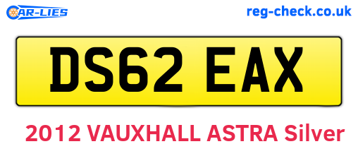 DS62EAX are the vehicle registration plates.