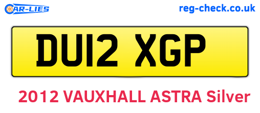 DU12XGP are the vehicle registration plates.