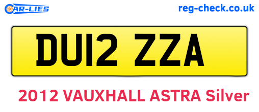 DU12ZZA are the vehicle registration plates.