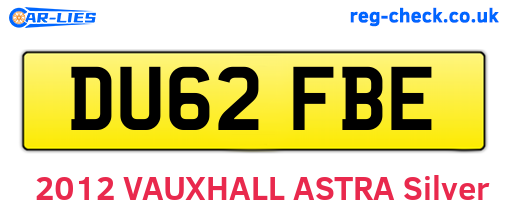 DU62FBE are the vehicle registration plates.