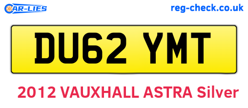 DU62YMT are the vehicle registration plates.