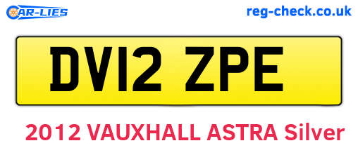 DV12ZPE are the vehicle registration plates.