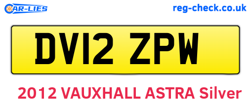 DV12ZPW are the vehicle registration plates.