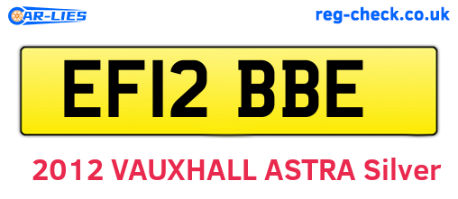 EF12BBE are the vehicle registration plates.