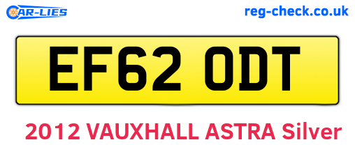 EF62ODT are the vehicle registration plates.