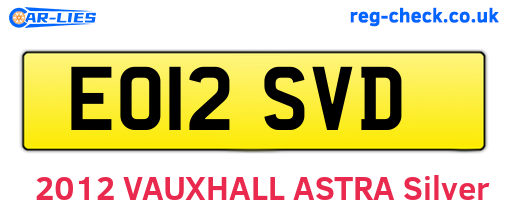 EO12SVD are the vehicle registration plates.
