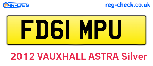 FD61MPU are the vehicle registration plates.
