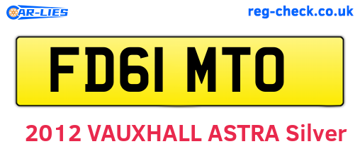 FD61MTO are the vehicle registration plates.