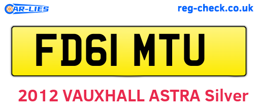 FD61MTU are the vehicle registration plates.