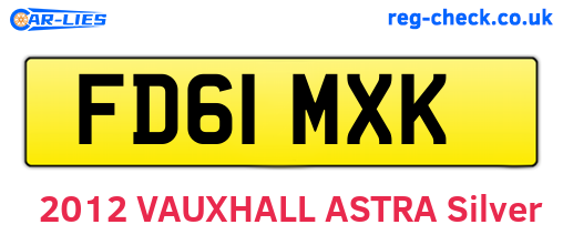 FD61MXK are the vehicle registration plates.