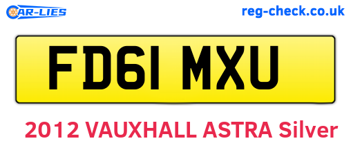 FD61MXU are the vehicle registration plates.