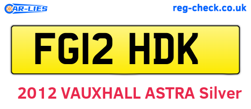 FG12HDK are the vehicle registration plates.