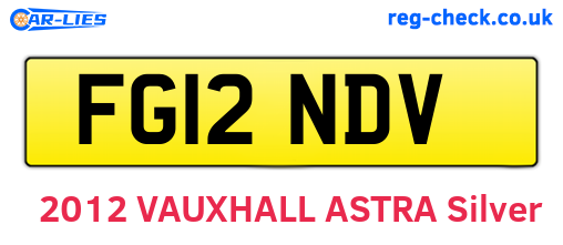 FG12NDV are the vehicle registration plates.