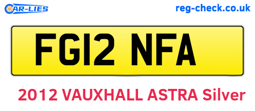 FG12NFA are the vehicle registration plates.