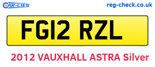 FG12RZL are the vehicle registration plates.