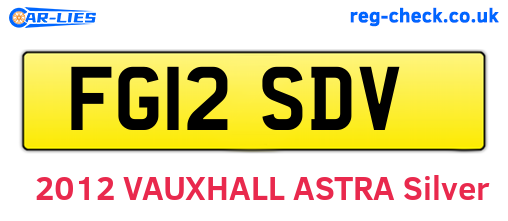 FG12SDV are the vehicle registration plates.