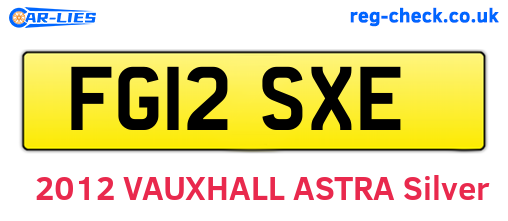 FG12SXE are the vehicle registration plates.