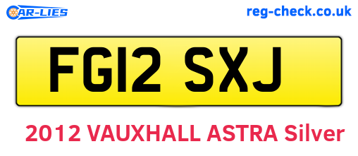 FG12SXJ are the vehicle registration plates.
