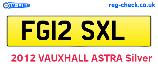 FG12SXL are the vehicle registration plates.