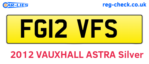 FG12VFS are the vehicle registration plates.