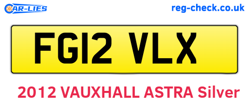 FG12VLX are the vehicle registration plates.