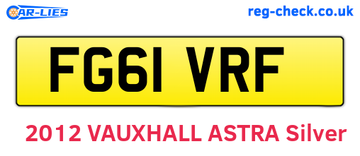 FG61VRF are the vehicle registration plates.