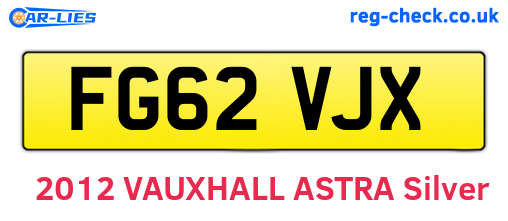 FG62VJX are the vehicle registration plates.