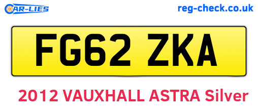 FG62ZKA are the vehicle registration plates.
