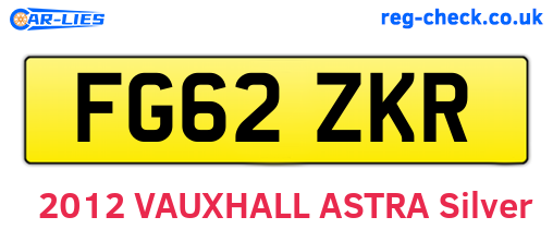 FG62ZKR are the vehicle registration plates.