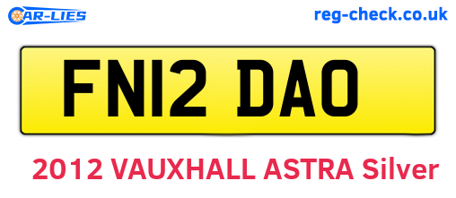 FN12DAO are the vehicle registration plates.