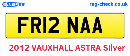 FR12NAA are the vehicle registration plates.