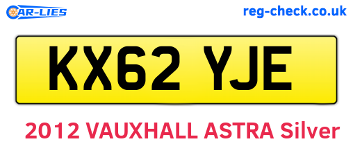 KX62YJE are the vehicle registration plates.