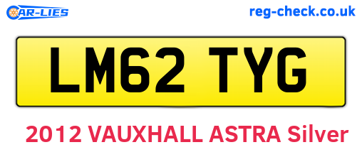 LM62TYG are the vehicle registration plates.