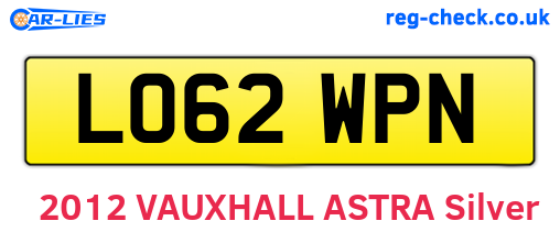 LO62WPN are the vehicle registration plates.