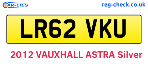 LR62VKU are the vehicle registration plates.