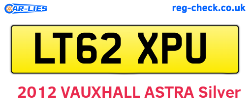 LT62XPU are the vehicle registration plates.